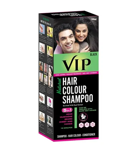 VIP 5 in 1 Black Hair Color Shampoo